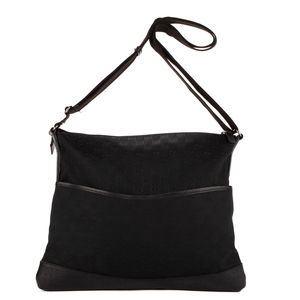 Gucci Large Flat Messenger Black Monogrammed Canvas